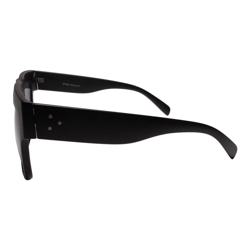Flat Top Slick Stylish Dapper Clubbing Party Matte Black Hip Hop Sunglasses